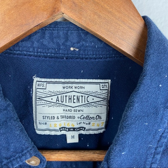 Cotton On | Hard Sewn Blue Medium Button Down - Picture 6 of 7